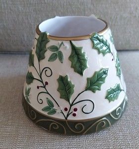 YANKEE CANDLE Winter Holly Berry Large Jar Candle Lamp Shade Topper Dahlan NWOT